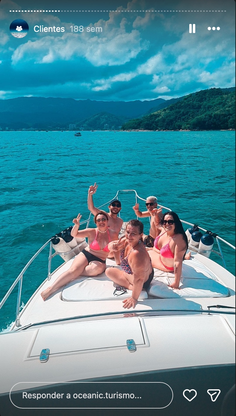 Grupo de clientes a bordo da Oceanic